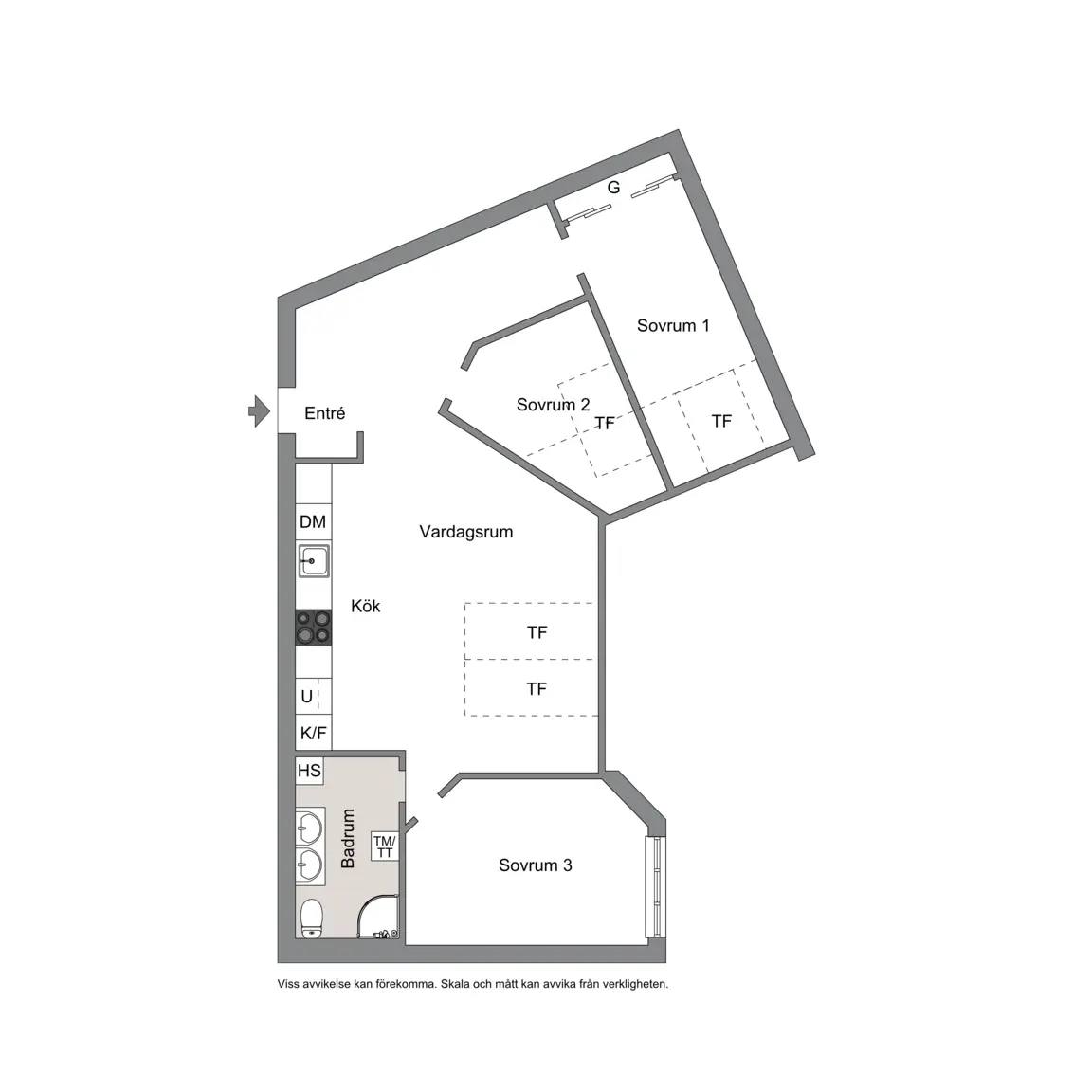 Floor plan for Herrgårdsgatan 4 D