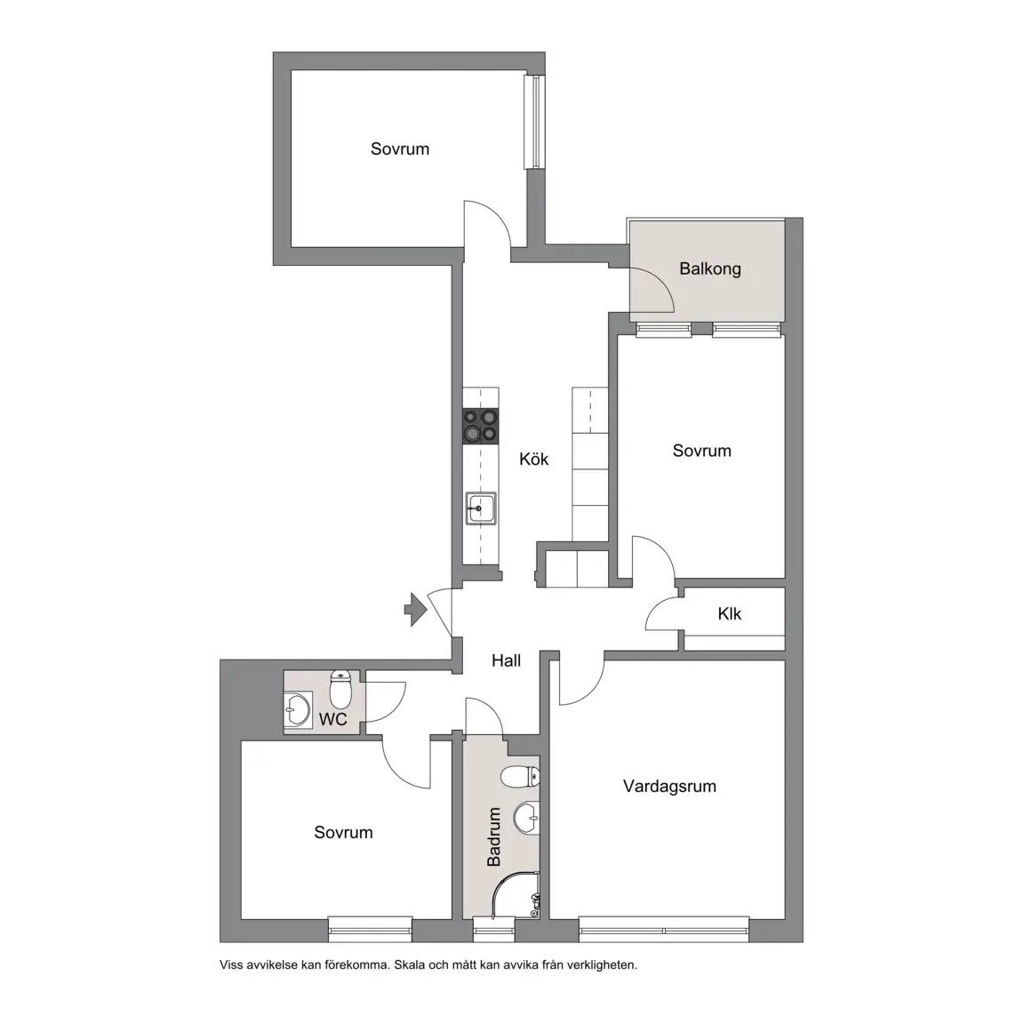 Planritning för Vattugatan 16A
