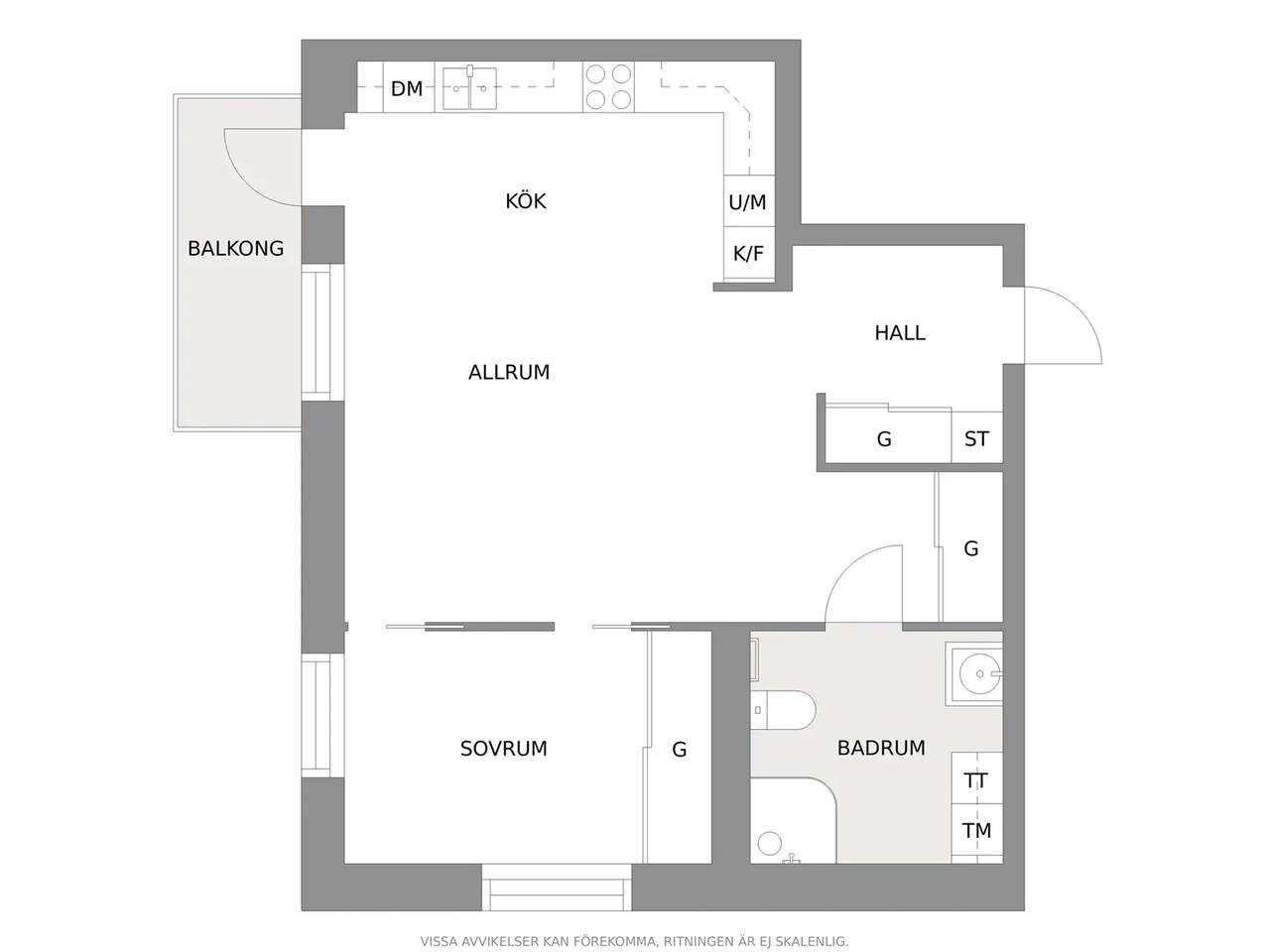 Floor plan for Grönkullagatan 10