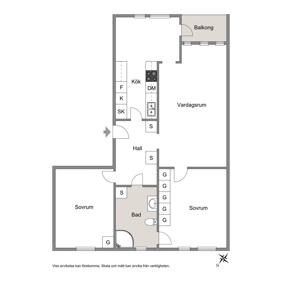 Floor plan for Beryllgatan 43