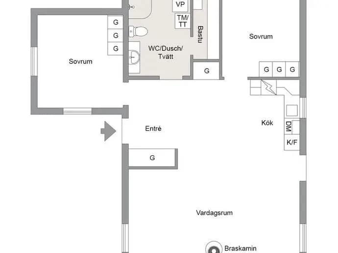 Planritning för Herrekvarnsvägen 9B