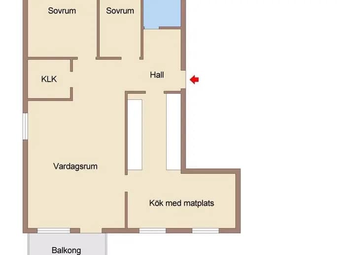 Floor plan for Skäftingebacken 8, 2tr