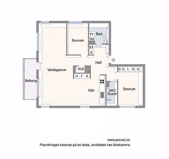 Floor plan for Kristoffer Huldts Väg 6
