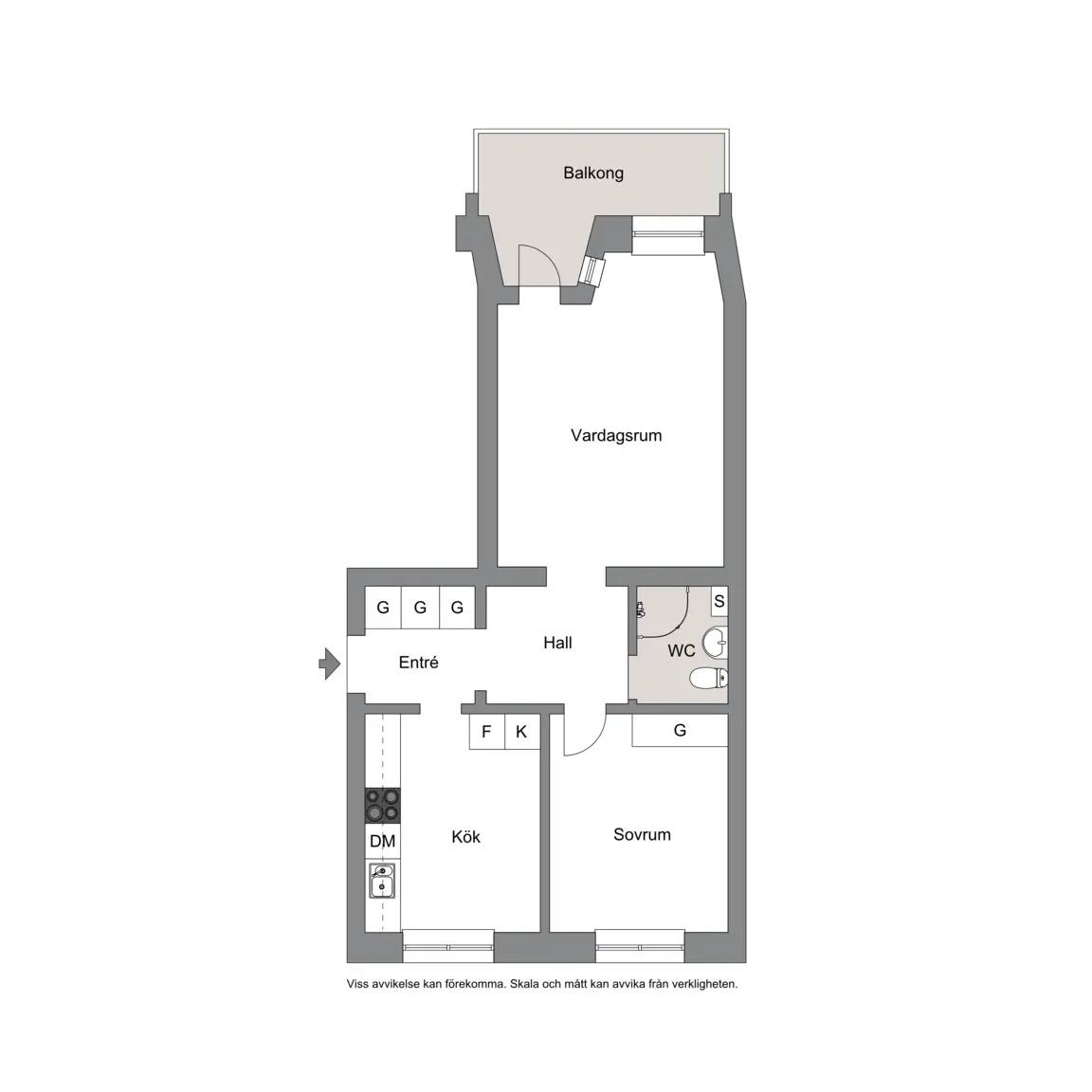 Floor plan for Ulvsbygatan 11A
