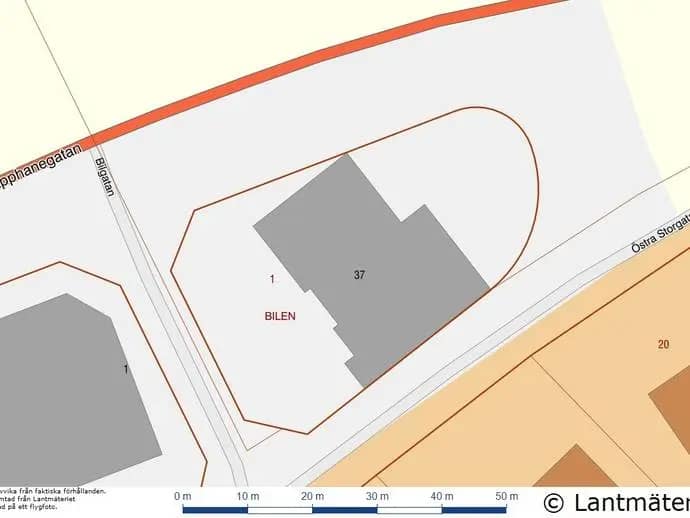 Planritning för Östra Storgatan 37