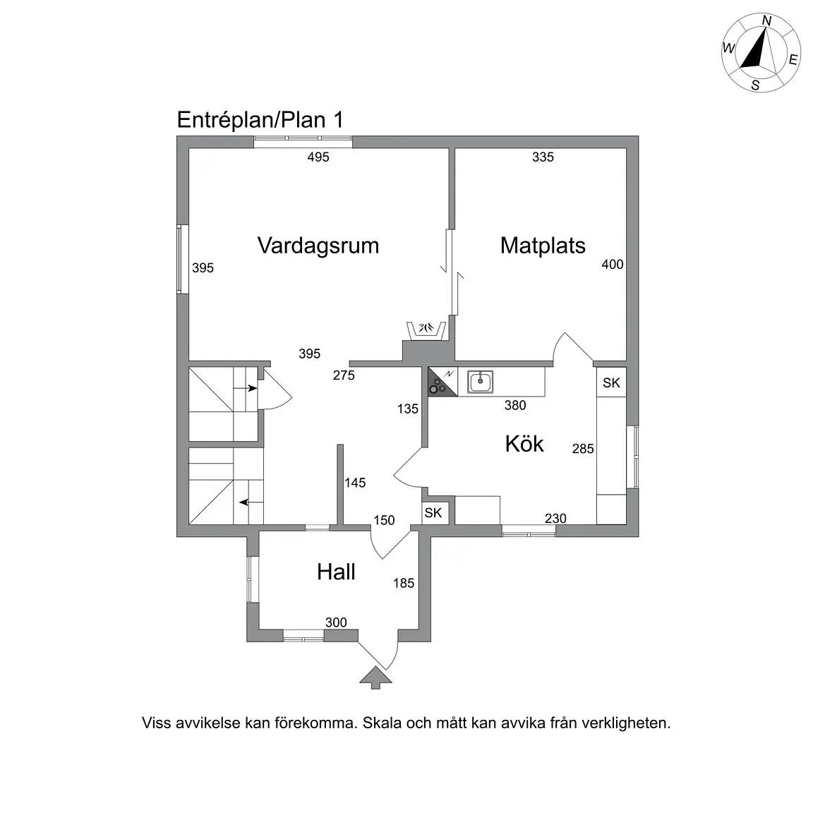 Floor plan for Lilla Kallhedsvägen 2