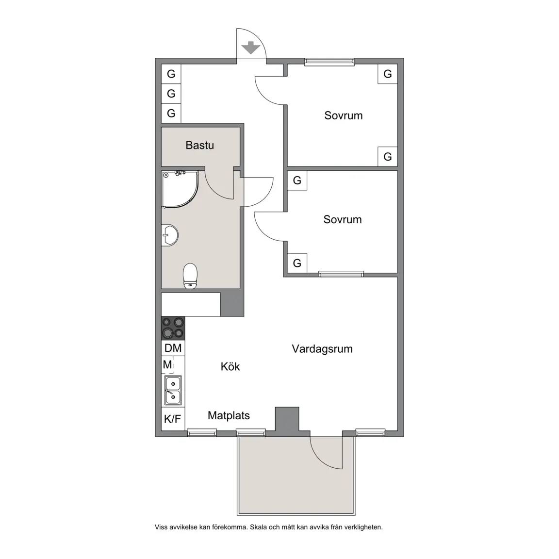 Floor plan for Aspenterassen 74K  lgh 302