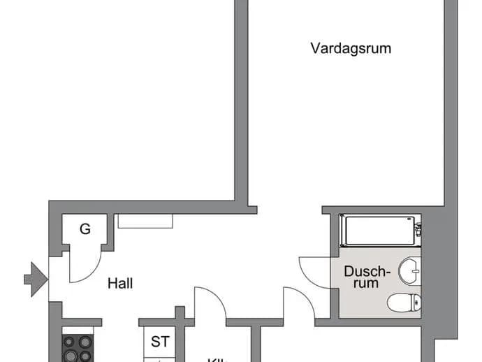 Floor plan for Hagmarksgatan 9 A