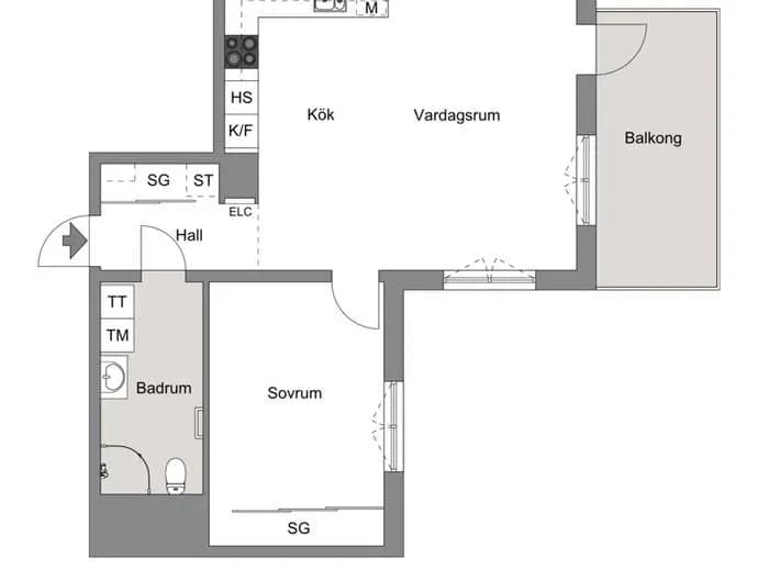 Floor plan for Grenvägen 1, vån 4