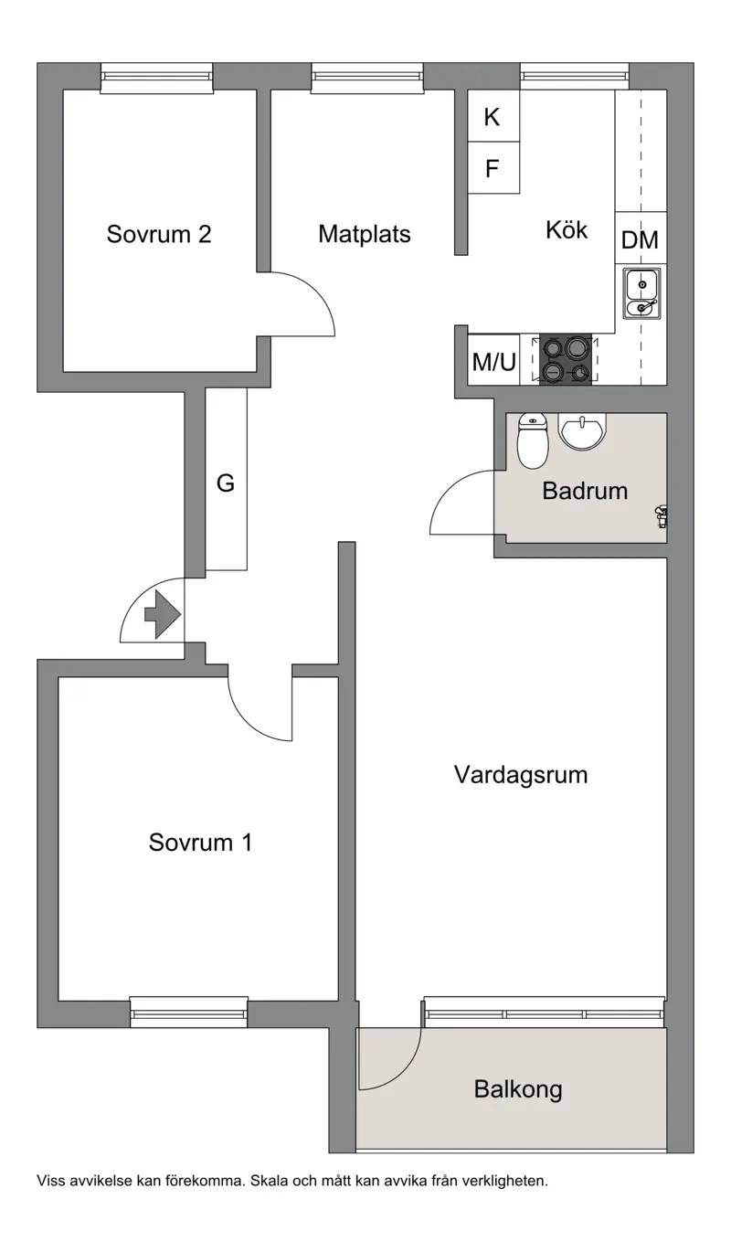 Floor plan for Kruthornsvägen 44B