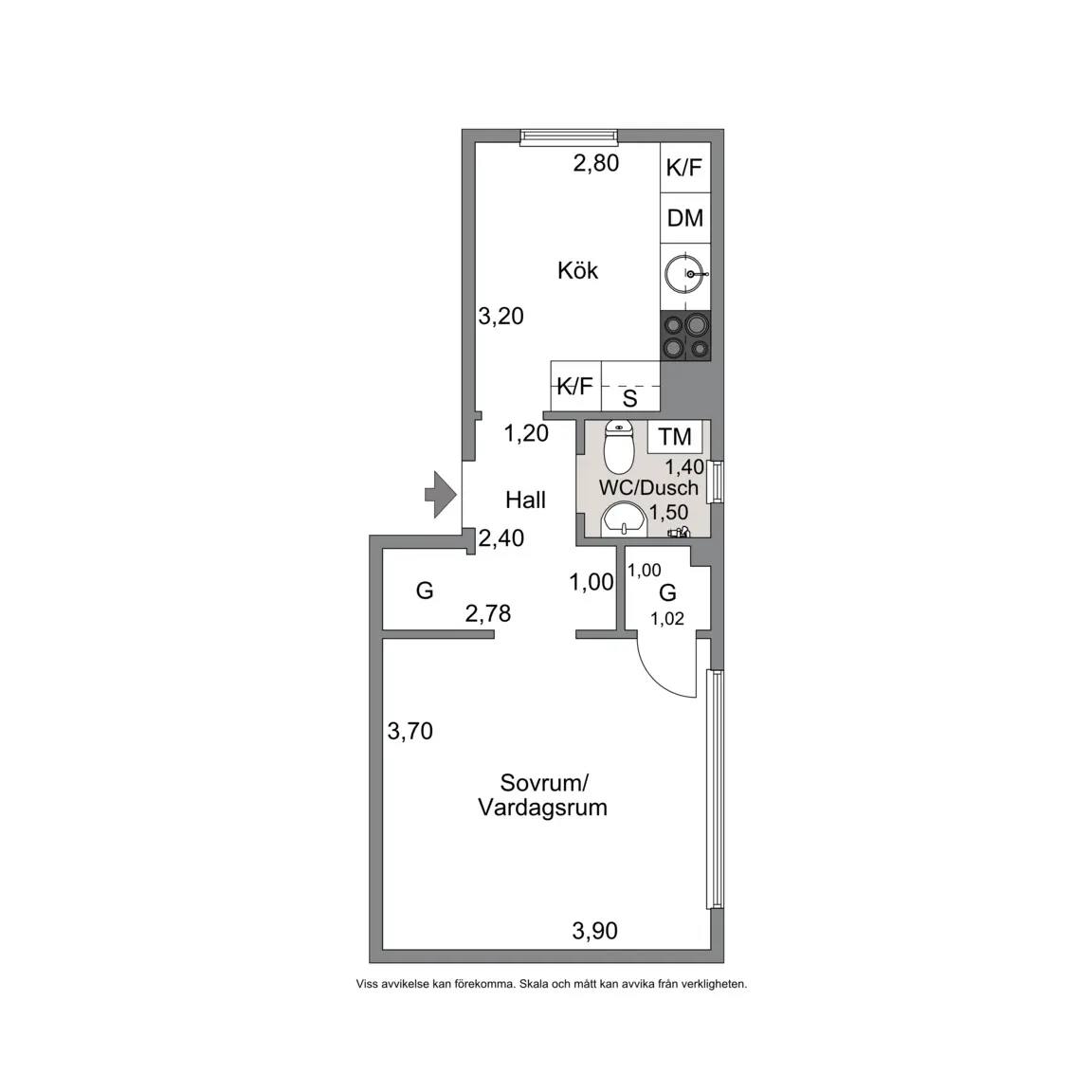 Floor plan for Riksbyggevägen 12C