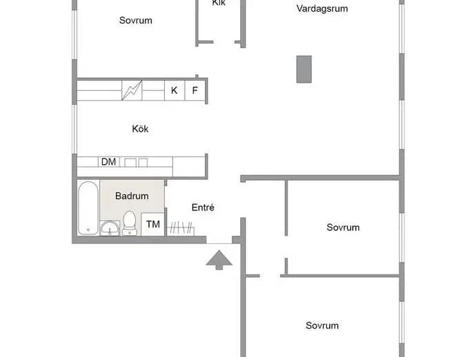 Floor plan for Köpmangatan 3B