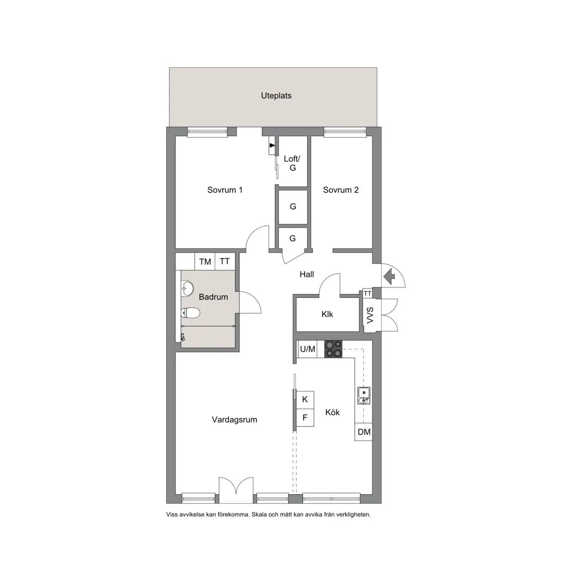 Floor plan for Fredsborgsgatan 4
