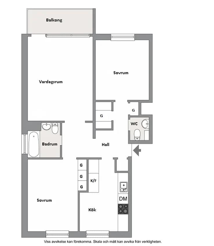 Floor plan for Stridsbergavägen 4