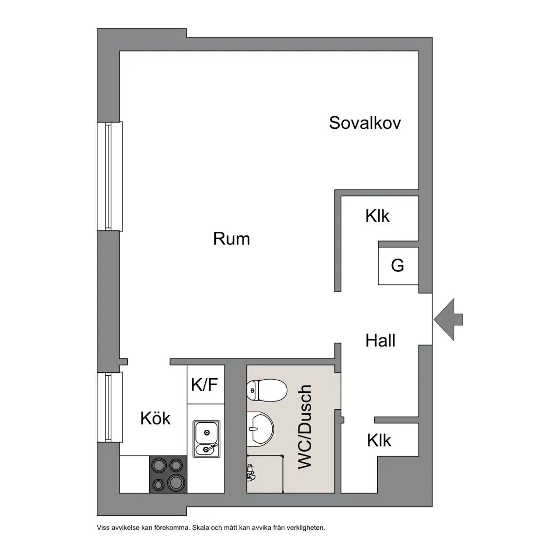 Floor plan for Torsgatan 17E