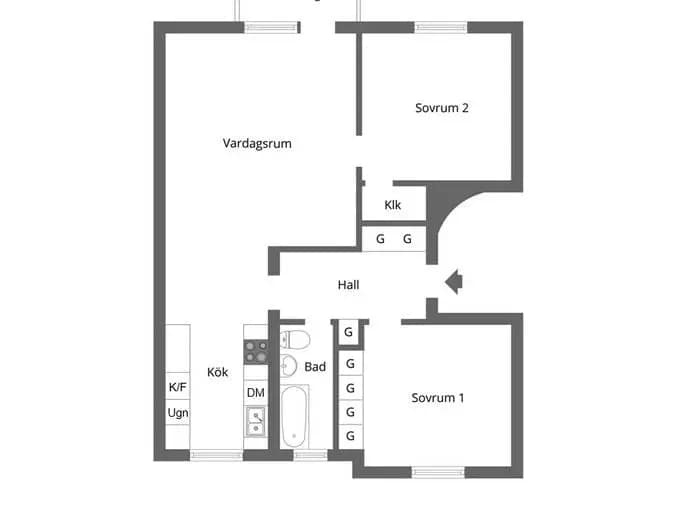 Floor plan for Kirunagatan 62