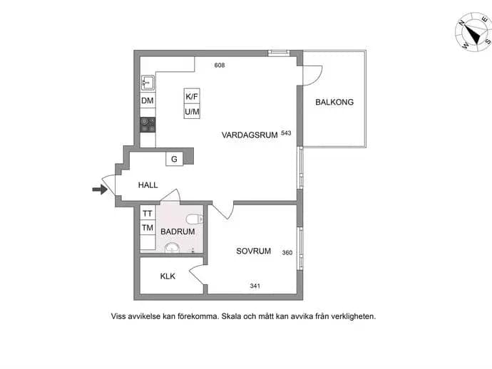 Floor plan for Visirvägen 11, 1tr