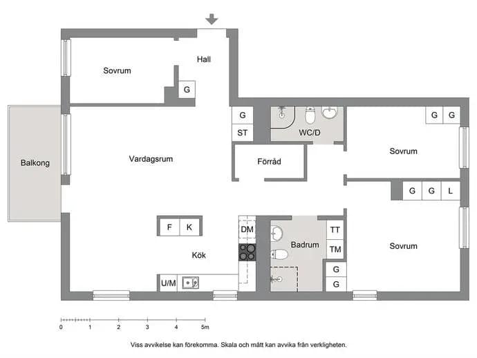 Floor plan for Parkvägen 18