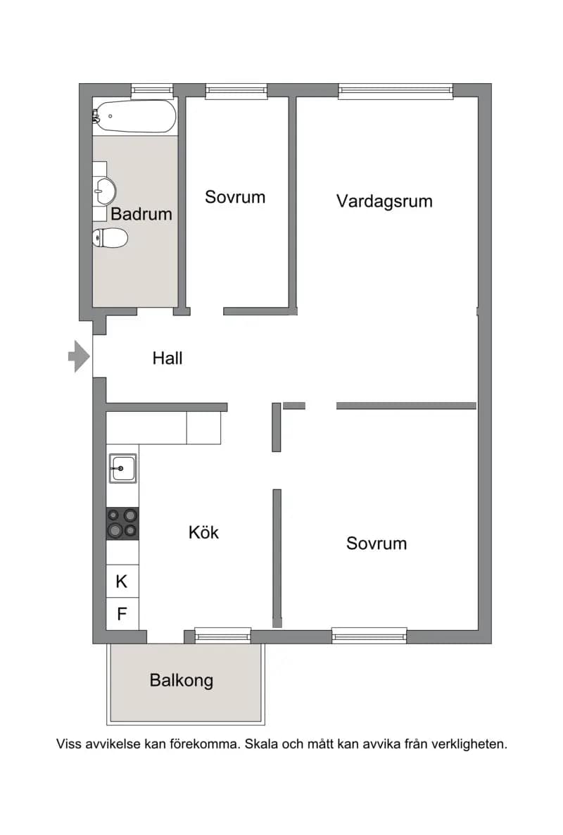 Floor plan for Borgågatan 2, 4 tr