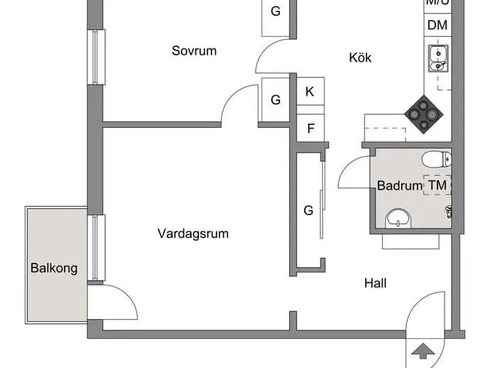Floor plan for Getbergsvägen 5