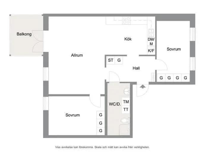 Floor plan for Florsockergränd 2 A
