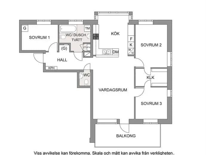 Planritning för Vistabergs Allé 38