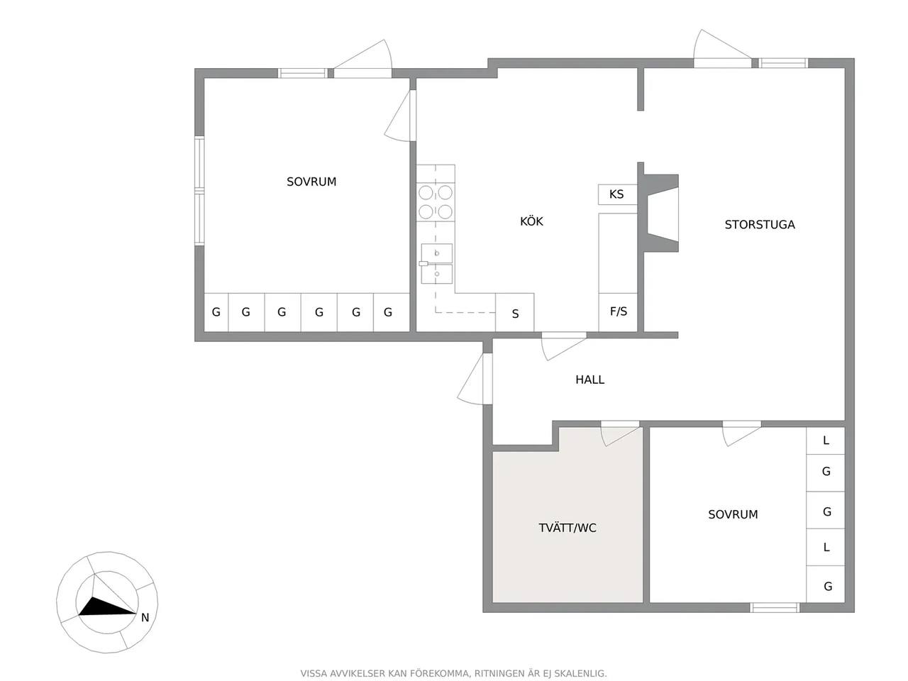 Floor plan for Hörhagevägen 18