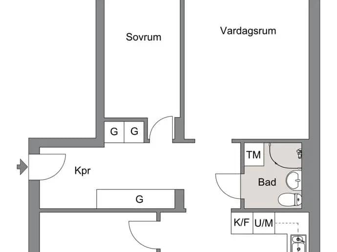 Planritning för Jägarevägen 10B
