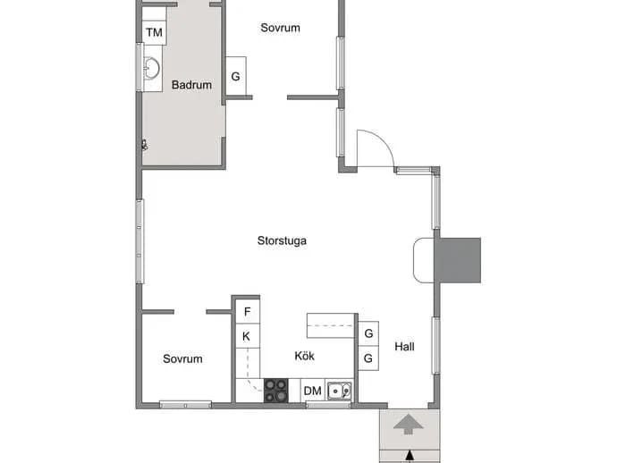 Floor plan for Vålön stuga nr 1
