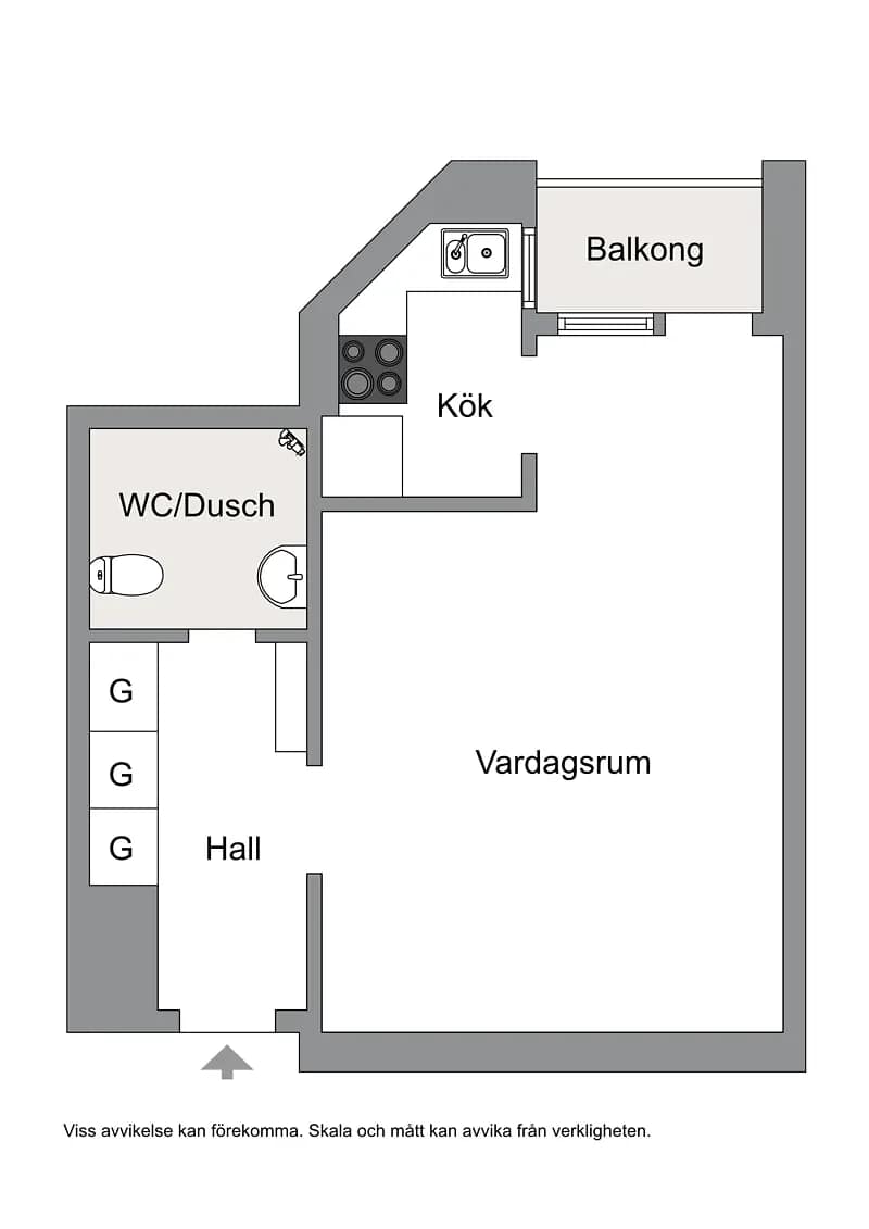 Floor plan for Strålgatan 8, 1tr