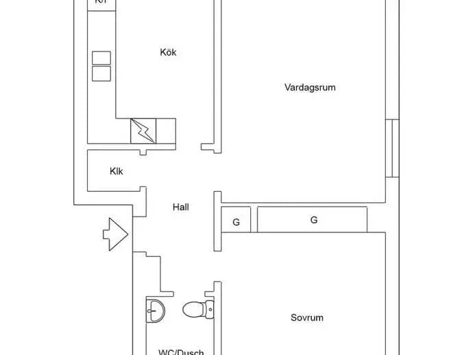 Planritning för Trollebergsvägen 38C