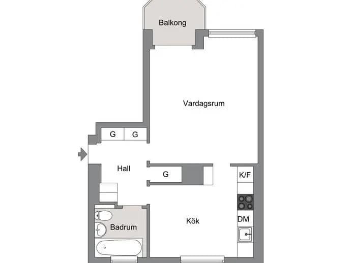 Planritning för Paternostervägen 28