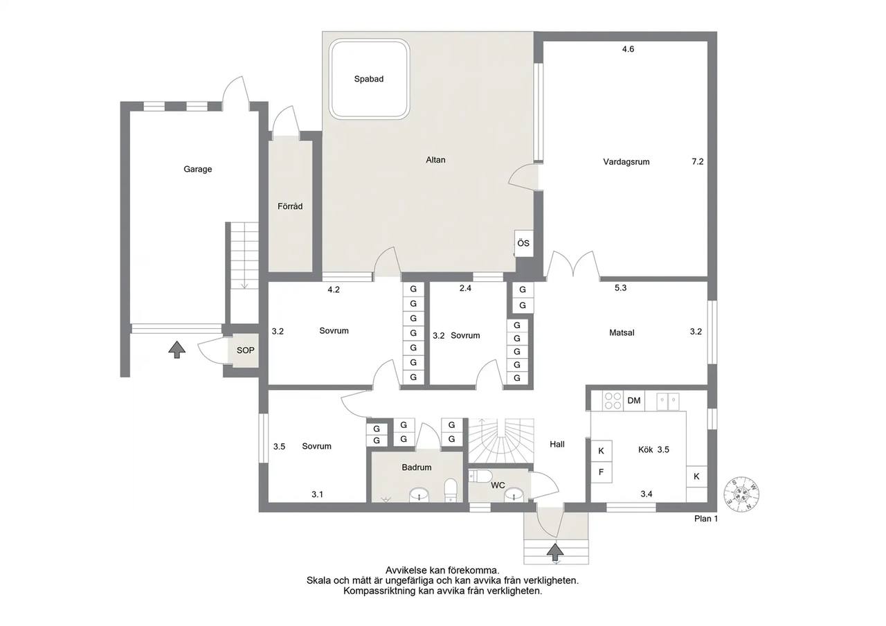 Floor plan for Björkgatan 8
