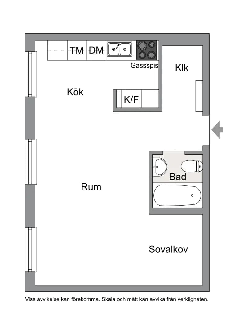 Floor plan for Trädgårdsgatan 7