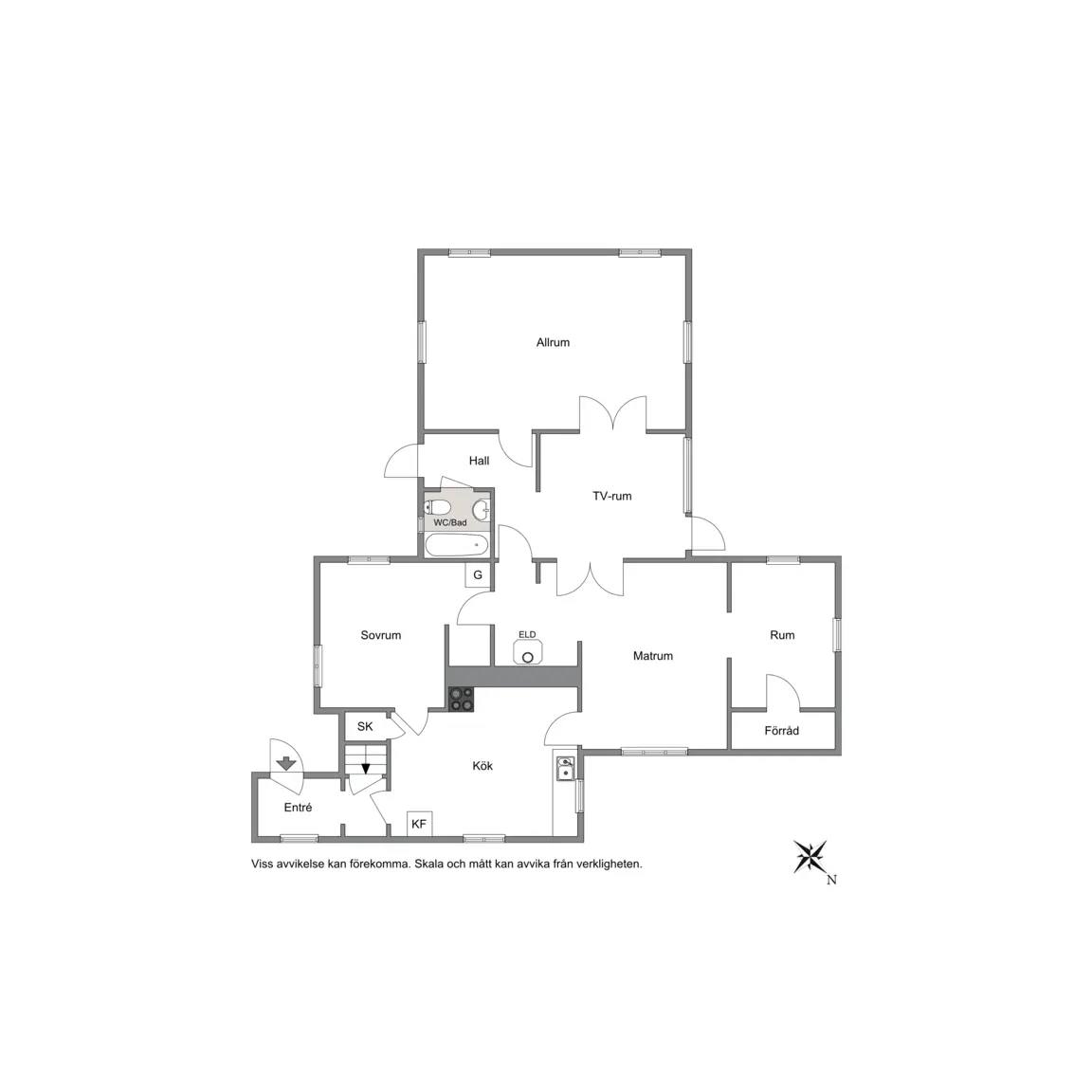 Floor plan for Sövdared Trolleryds gård