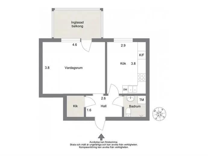Floor plan for Malmgatan 6 E