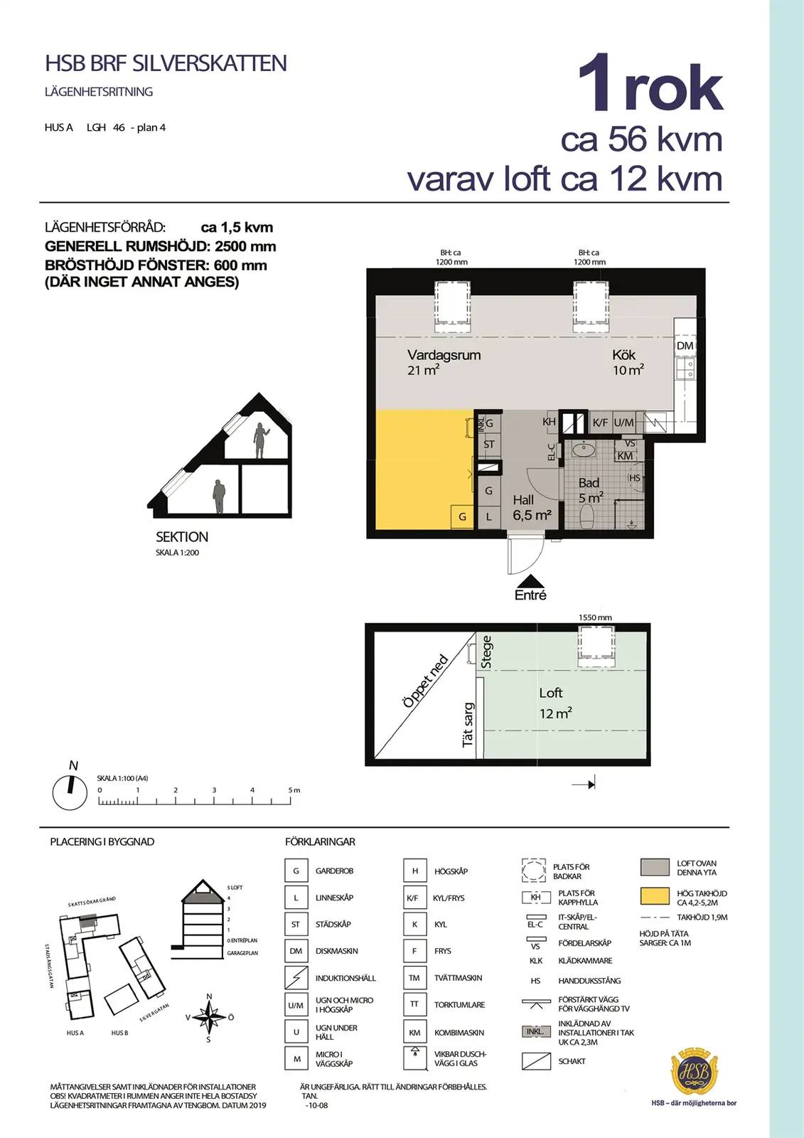 Floor plan for Skattsökargränd 2C - 1 rok + loft