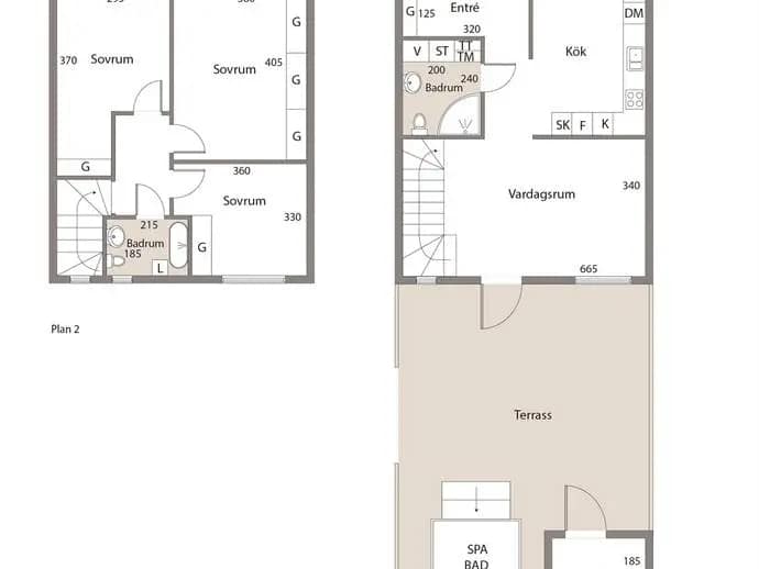 Planritning för Radhusslingan 36