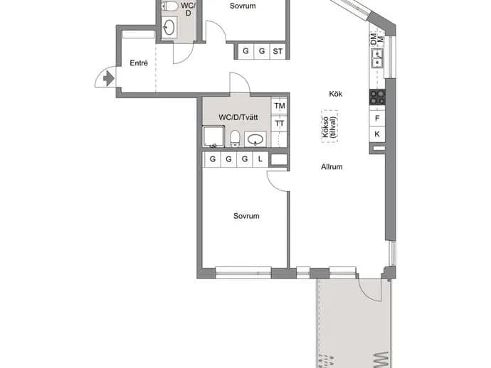 Floor plan for Lenhovdavägen 16