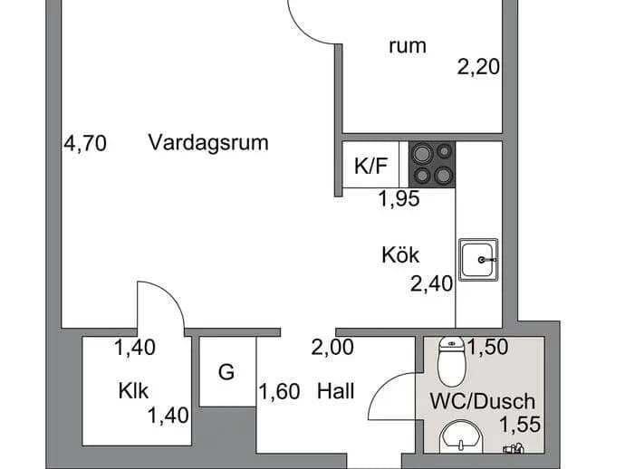 Floor plan for Intagsgatan 18B