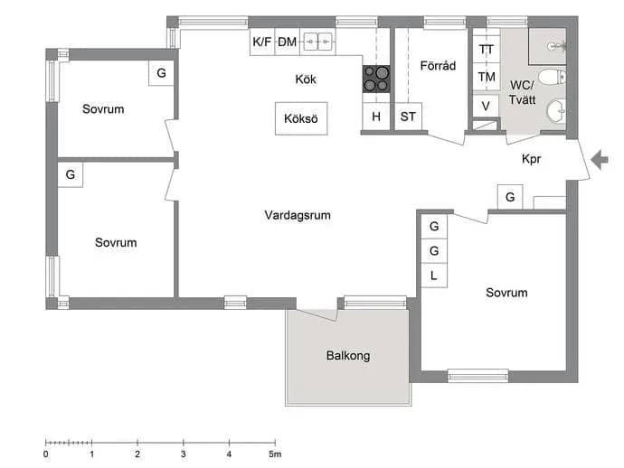 Floor plan for HEDEBYSLINGAN 5C