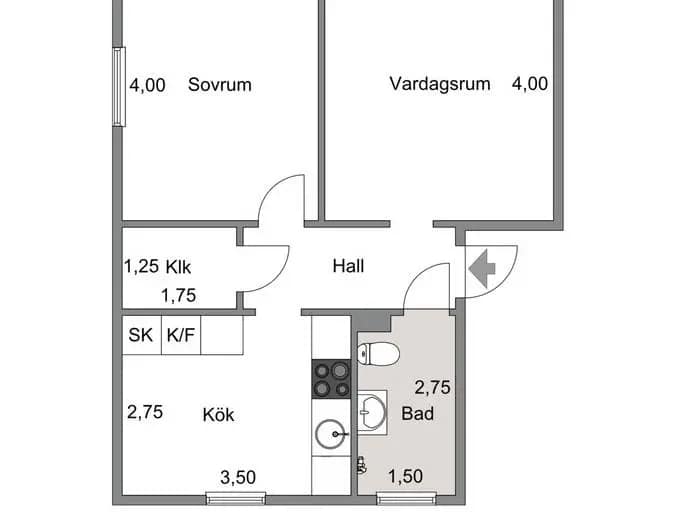 Planritning för Hertig Carls väg 28A