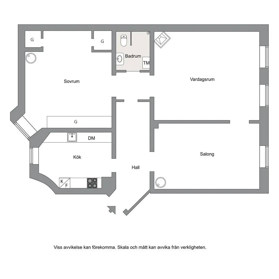 Floor plan for Kocksgatan 22