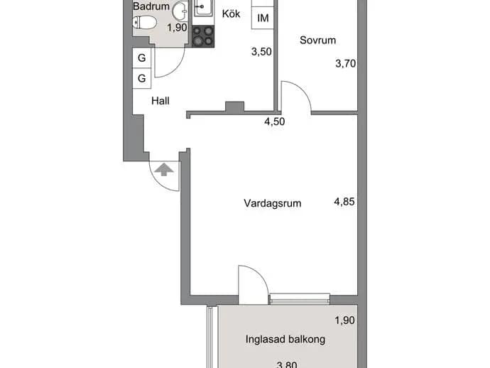 Floor plan for Sveavägen 6 A