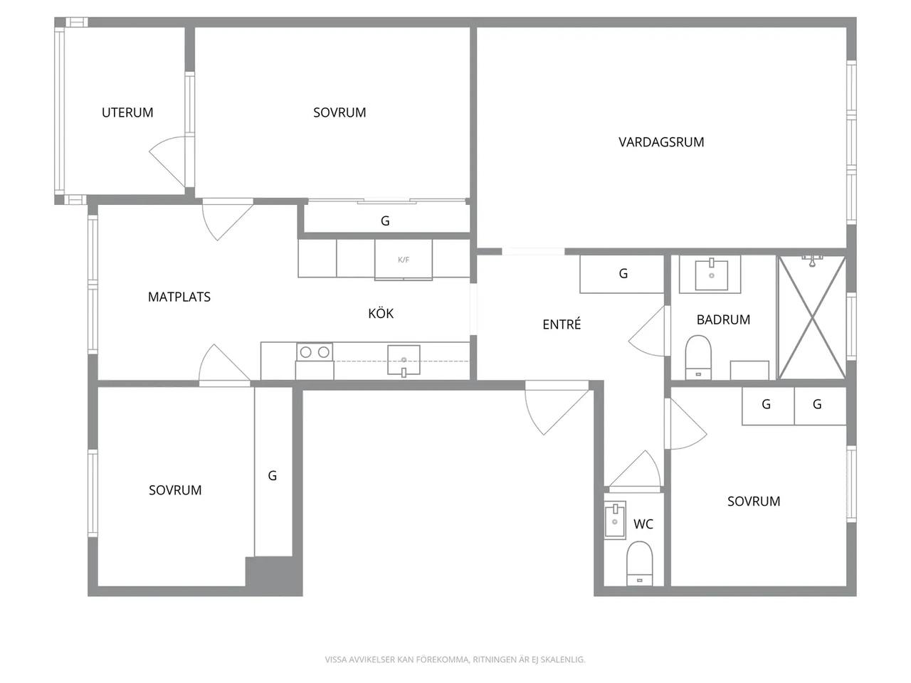 Floor plan for Umeågatan 14A