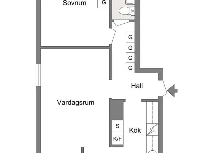 Planritning för Smedstugugatan 20B