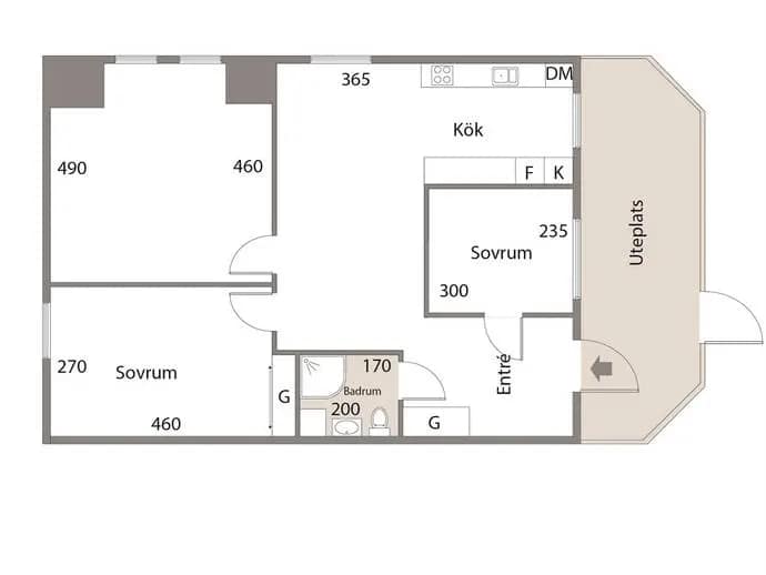 Floor plan for Hedlundsgatan 5