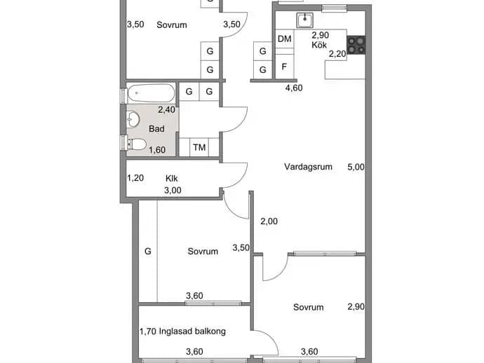 Planritning för Loftvägen 19