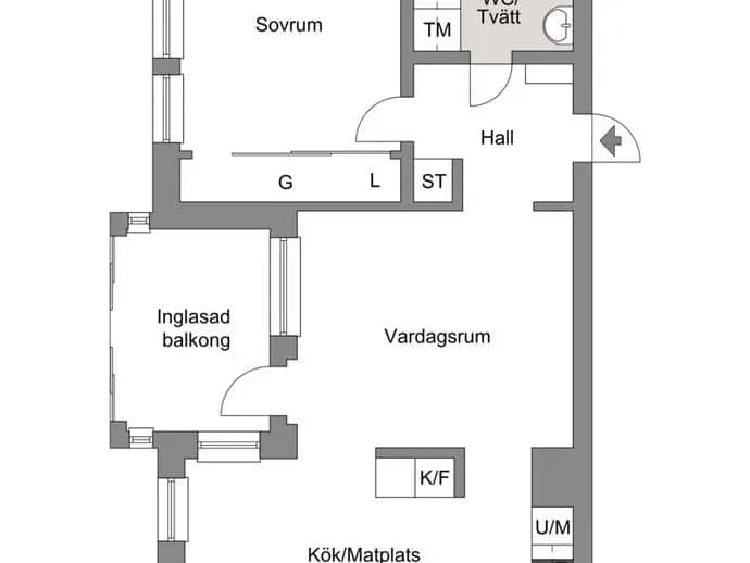 Floor plan for Långgatan 10 lgh 1002