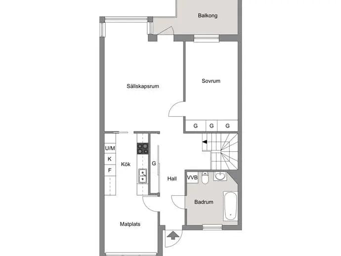 Planritning för Lundegatan 7B